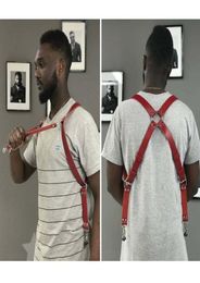 Belts Stylish Men Double Shoulder Suspenders Faux Leather Camera Straps Removable Punk Gothic Accessories Fashionable WaistbandBel6063363