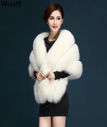 Winter cold weather faux fur super large patchwork wraps bride faux fur shawl luxurious warm scarf stole9103046