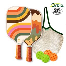 Orbia Sports Pickleball Paddle Sets With Net Bag 4 Balls 2 Paddle Breathable Grip Pro Glass Fiber Pickleball Paddle Sets 240425