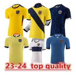 2024 Ecuador E.VALENCIA soccer jerseys ESTUPINAN CAICEDO CENTRAL FRANCO IBARRA GRUEZO 22 23 uniforms home away third yellow blue adult mens football shirts kids kit8