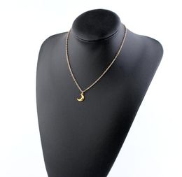 10 PCS 18k gold plated necklace simple fashion sexy small moon pendant necklace gift for women whole 604 K21742369