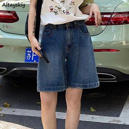 Women's Jeans Women Casual Unisex Vintage Simple Summer Female Knee Length Korean Style High Waist Harajuku Comfort Loose Denim