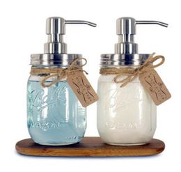 DIY Hand Soap Dispenser pump Stainless Steel Mason Jar Countertop Soap Lotion Dispenser polishchromeORBgolden HY031574544