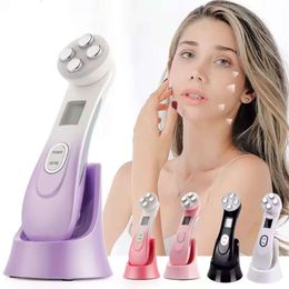 Home Use 5 In 1 Multifunctional Skin Care Anti Wrinkle Eye Lift Tightening Ems Photon Therapy Facial Massager Beauty Device