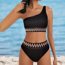 Women's Swimwear Bikini Movie Two Swimsuit High Waisted Sets One Shoulder Bathing Suits For 2024 Bottoms Women