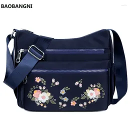 Shoulder Bags Small Nylon Bag Flower Embroidery Women Messenger High Quality Crossbody Female Lady Luxury Designer Handbag