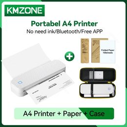 Portable A4 Thermal Printer Bluetooth PDF Excel Word Document Printing Inkless Machine Roll Paper For Office/Work/Home/School 240426