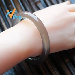 Bangle Wholesale Grey Purple Agate Round Bracelet Brazil Jade Quality Jewellery Women'sFashion Gift Charm RetroSimple Versatile