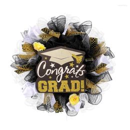 Decorative Flowers Artificial Wreath For Indoor And Outdoor Decorations Graduation With Congrats Sign Front Door Wall