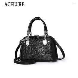 Bag ACELURE High Quality Messenger Shopping Bags Vintage Fashion Shoulder For Women Solid Colour Alligator PU Leather Handbags