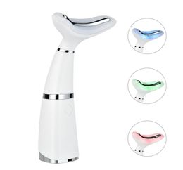 Neck Face Lift Multi Functional Devices 3 Colours LED Pon Therapy Skin Tighten Reduce Double Chin Anti Wrinkle Massager 2105186448284