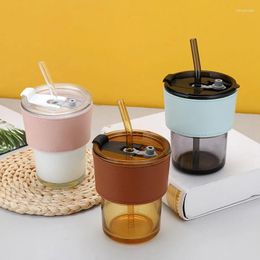 Wine Glasses Straw Glass Cup Office Coffee Cups Travel Fashionable Mug Portable Afternoon Tea Wholesale Drop 1PC