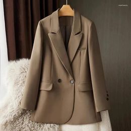 Women's Suits Blazer Women Black Suit Office Lady Clothing Korean Chic Long Sleeve Double-breasted Blazers Jacket Mujer Coats