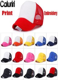 Caluriri 1PC Printing Customized Mesh Trucker Fashion Men Women Children Hat Travel Team Baseball Truker Cap 2206239186218