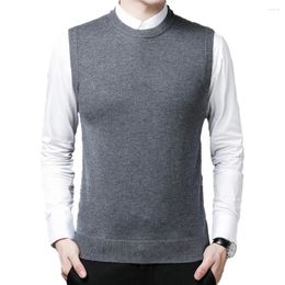 Men's Vests Casual Knit Winter Sweater Vest Tank Tops Slim Fit Sleeveless O Neck Solid Colour Pullover Jumper Male Clothing
