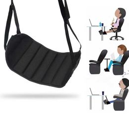 Hammocks Foot Rest Travel Aeroplane Flight Leg Hanging Hammock Holder Foam Padded Comfortable Home Office Train Feet Swing Mesh Cloth