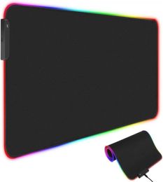 RGB Gaming Mouse Mat Pad Extended Led Mousepad with 10 RGB Lighting ModesNonSlip Rubber Base Computer Keyboard Pad 8003004mm7902335