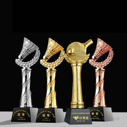 Creative crystal trophy can be carved used for table tennis badminton basketball exam competitions gifts 240428