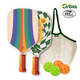 Orbia Sports Pickleball Paddles Set 2 Paddles 4 Pickleballs and Carry Net Bag USAPA Approved Glass Fiber Paddles 240425