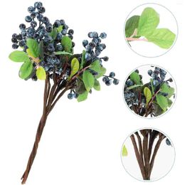 Decorative Flowers Berry Home Decor Artificial Stems Branches Fake Blueberry Picks Flower Holly Fruits Red Faux Fruit Christmas