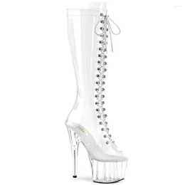 Dance Shoes 17 Cm Front With High Heels Sexy Transparent Fun Women's Very 7 Inch Fashion