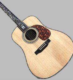 Spruce Solid Guitar Top Custom, Bingboard de ébano e ponte, alta qualidade, guitarra acústica D45, 39