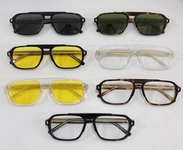 21SS Summer New Sunglasses 01266S Star Same Style Fashion Plate Square Transparent Frame Optical Yellow Lens Designer SUN GLASSES 3507614