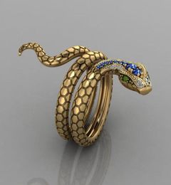 Wedding Rings 2021 Trendy Vintage Zircon Snake For Women Party Finger Ring Handmade Engagement Punk Jewelry Jz4278107175