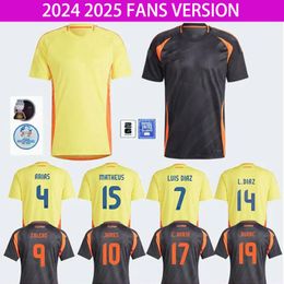 2024 JAMES Soccer Fans 3XL 4XL Plus Size Jerseys 24/25 COL0MBIA National Team Football Shirt Home Kids Kits Away Camisetas Copa America D.VALOYES ARANGO C.CHUCHO