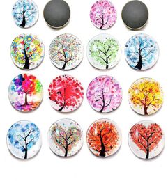 Tree of Life Fridge Magnet Magnetic Time Gem glass Refrigerator Magnets Sticker Colourful Plant Home Decor Fridge Magnets9187317