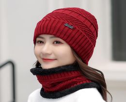 Fashion Winter Cap Women039s Hat Scarf Set of Hat And Scarf For Women Girl Warm Beanies Hat For Girl Ring Scarf Pompoms Winter 3071105