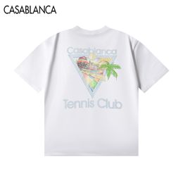 Fashion casablancas shirt Men Women Designers T-shirts Tees Apparel Tops Man's Casual Chest Letter Shirt Luxury Clothing 372