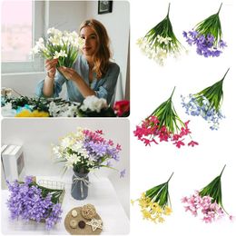 Decorative Flowers Large Clusters Simulation 7 Forks Orchid Violet Outdoor Home Decoration Dollhouse Hanging Room Decor