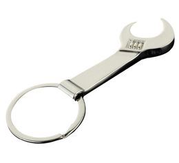 Ecofriendly Silver stainless steel Wrench Spanner Beer Bottle Opener Key Chain Keyring Gift Kitchen Tools whole1889742