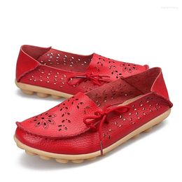 Casual Shoes Women's Women Flats Genuine Leather Slip On Loafers Soft Plus Size 35-44 Sneakers