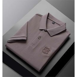 Polo Shirt Men's 2024 Summer Solid Colour Lapel Embroidered Middle-Aged Business Short Sleeved T-Shirt For Men T-