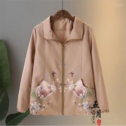 Women's Trench Coats Mom Casual Oversize 5XL Windbreaker Coat Women Spring 2024 Short Jacket Top Lady Y2K Thin Print Long Sleeve Outerwear