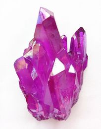 65g Titanium Coated Fuchsia Quartz Cluster Natural Rock Aura angel Crystal cluster Stone Specimen reiki healing6588035