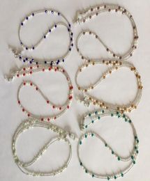 6 pieceslot assorted Coloured fresh water pearl and glass beaded eyeglass necklace chain retainer holder6216669
