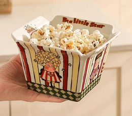 Bowls Popcorn Ceramic Cute Fruit High-value Internet Celebrity Instant Noodle French Fries Children's Snack Bowl