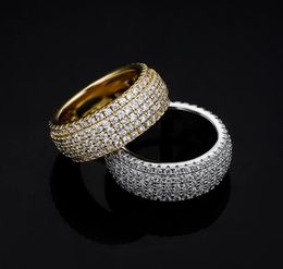 Couple Rings Jewelry Fashion 18K Gold Plated Band Ring For Men Women Luxury Bling Cubic Zirconia Wedding Engagement Party Gifts7441344