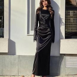 Casual Dresses 2024 Women Luxury Evening Party Dress For Celebrity Ladies Elegant Black Maxi Sexy Female Vintage Tight Waist Frocks