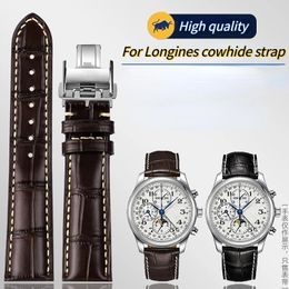 For Masters Collection L3 L4 L2628L2673 Watch Strap Cowhide Leather Butterfly Buckle watchband 19 20 21mm Wrist band 240409