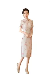 Ethnic Clothing Cheongsam Elegant Dress Artistic Year Good Quality Waist-Tight Temperament High-End Wear Women Sexy Fashion