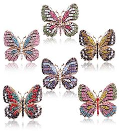 Butterfly Brooch designer Brooches Multi Colour Rhinestone Crystal Pins Vintage Fashion Women Wedding Bridal Garments Clothes Pins2968586