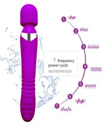 APHRODISIA Massager Magic Wand AV Heating Stretch Dildo G Spot Vibrator for Woman Powerful Adult Sex Toys Personal Clit Sex shop Y2433075