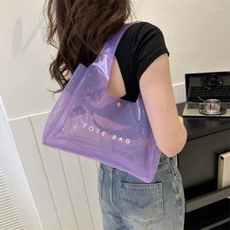 Drawstring Trendy Transparent PVC Tote Shoulder Crossbody Bags For Women Handbags And Purses 2024 Brand Designer Jelly Bag