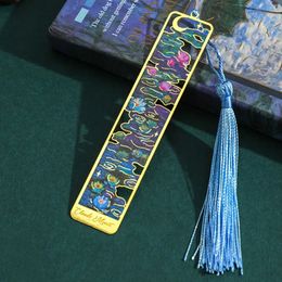 Bookmarks Tassel Pendant Metal Bookmark Retro Stationery Reading Book Clip Student Gift School Office Supplies Pagination Mark 240428