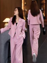 Women's Two Piece Pants Insozkdg Office Suit Set Spring Autumn In Korean Sets Commuter Elegant Coat 2 Womens Outfits Jacket