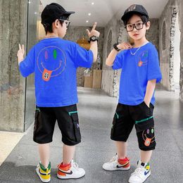 Clothing Sets Boys 2024 Tracksuit Baby Kids Short Sleeve Leisure T-shirt Pant 2Pcs Suits Fashion Summer Sport Boy Clothes Set